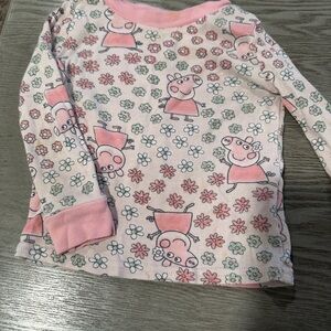 Peppa Pig Pink and White Cartoon Shirt